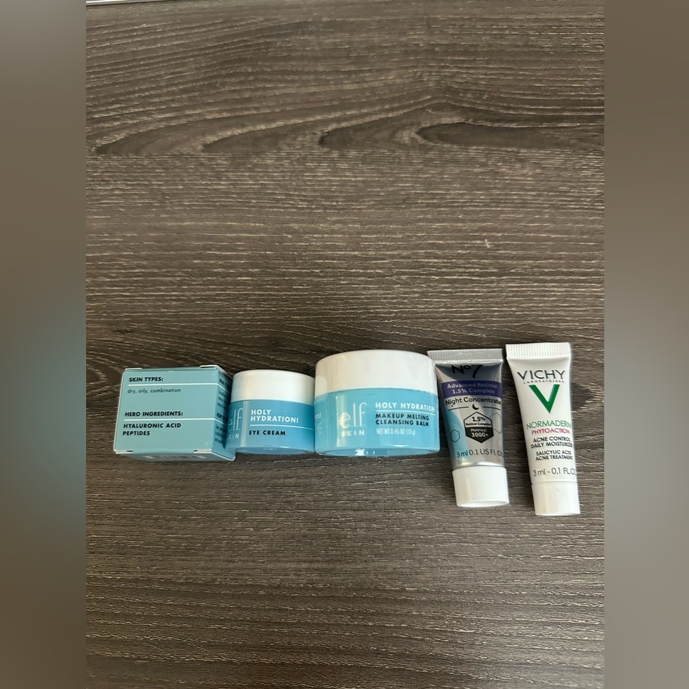 Vichy Normaderm Acne Control Moisturizer No7 Retinol ELF Holy Hydration Eye Balm